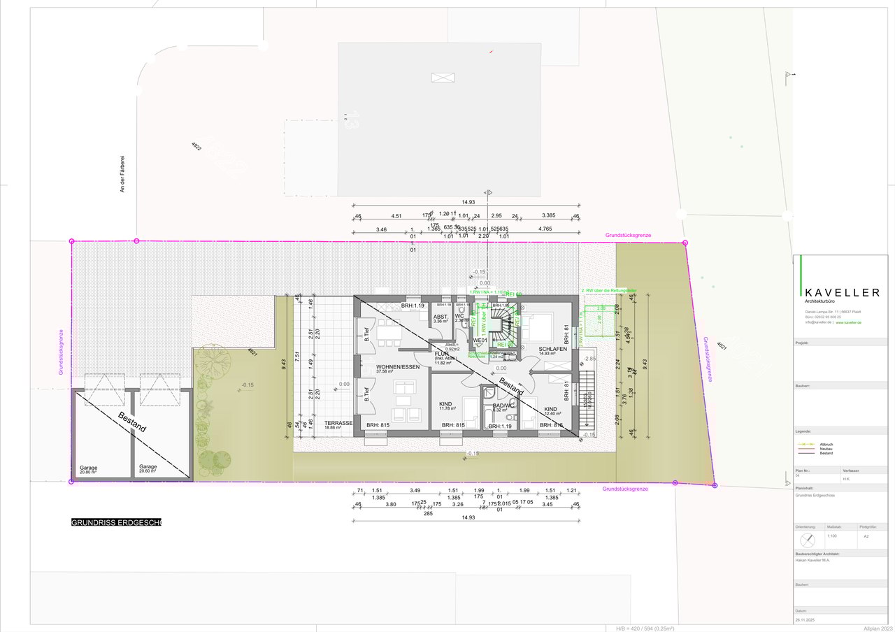 Grundriss Nutzungsänderung — Architekturbüro Kaveller
