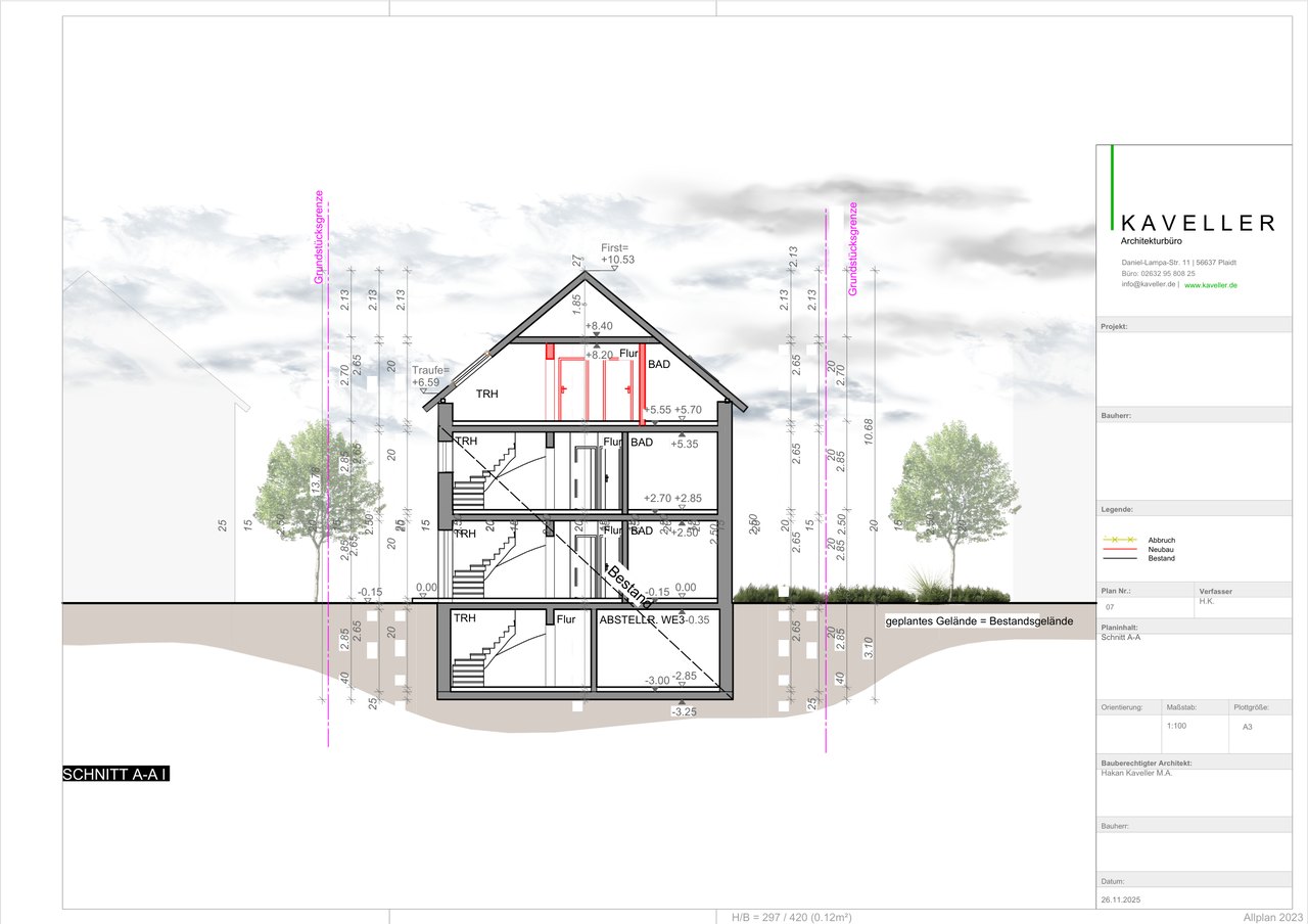 Schnitt Nutzungsänderung — Architekturbüro Kaveller